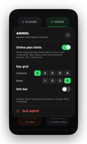 AgInOl - Agent Info Overlay macOS screenshot 2
